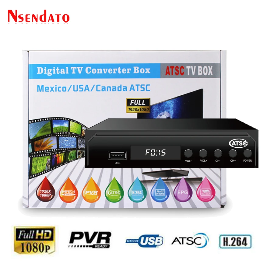 ATSC TV BOX Sausumos 1080P HD MPEG4 Youtube 