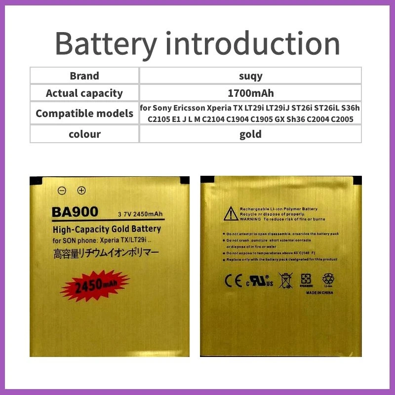 Batterie Sony Xperia E1 LT29i ST26i S36h ST26a Baterija telefonui Sony C1904 C1905 C2005 D2004 C2105 C2104 D2114 Bateria