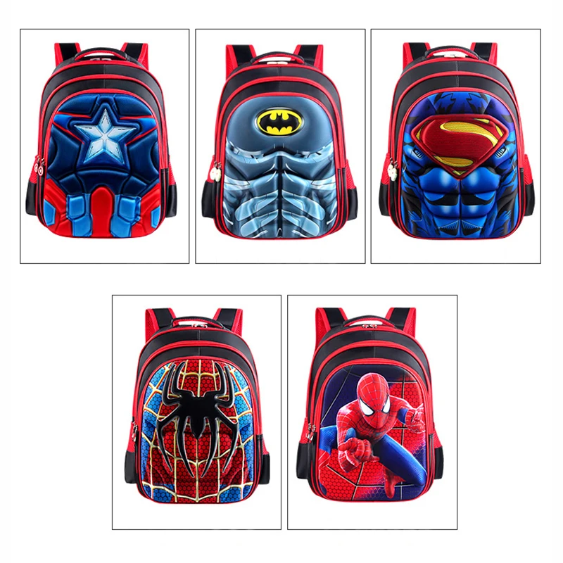 Berniukas Kuprinę, Supermenas Betmenas, žmogus-Voras, Kapitonas Amerika Vaikų Darželio Mokyklos maišą Paauglys Vaikai Studentų Kuprinė