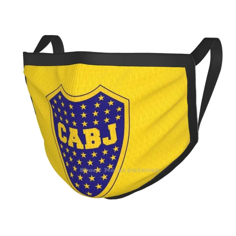 Ca Dizaineris Juoda Kvėpuojantis Daugkartinio Naudojimo Nagų Kaukė Mitad Más Uno Cabj Clube Atletico Boca Jrs Jaunių Futbolo Komanda Crest