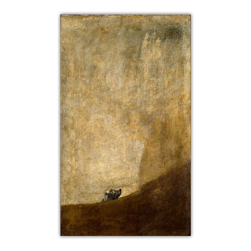 Citon Francisco Goya《Šuo pusė-panardinamus》Drobė Meno Aliejaus Tapybos Kūrinys Plakato Nuotrauką Sienos Fone Dekoro Namų Puošybai