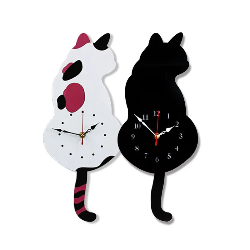 Cute Kačių Sieninis Laikrodis, šiuolaikinio dizaino Trijų dimensijų Kokso Tyla Šeimos kambarį Apdaila Vaikų kambario dekoracija Dovanos