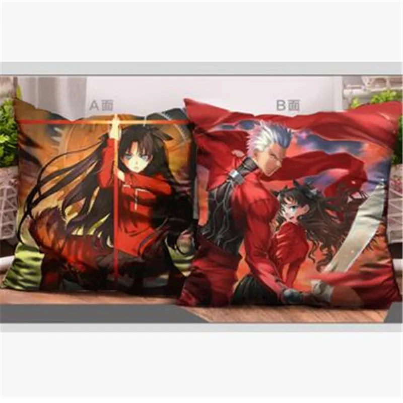 Dekoratyvinės pagalvės 43x43CM Fate Stay Night anime ir animacinių filmų pagalvė pagalvėlės Saber Sexy Girl Anime Solf dvipusis Spausdinti pagalvę dovanos