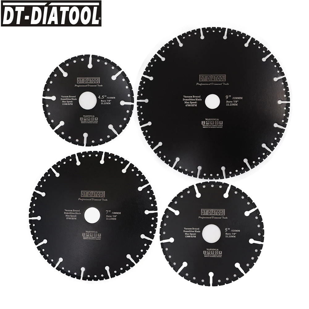 DT-DIATOOL 1pc Dulkių Brazed Deimantinis Pjovimo Diskas Multi Tikslas dėl Armatūra Aliuminio sunku Granito Gelbėjimo pjauti 4.5
