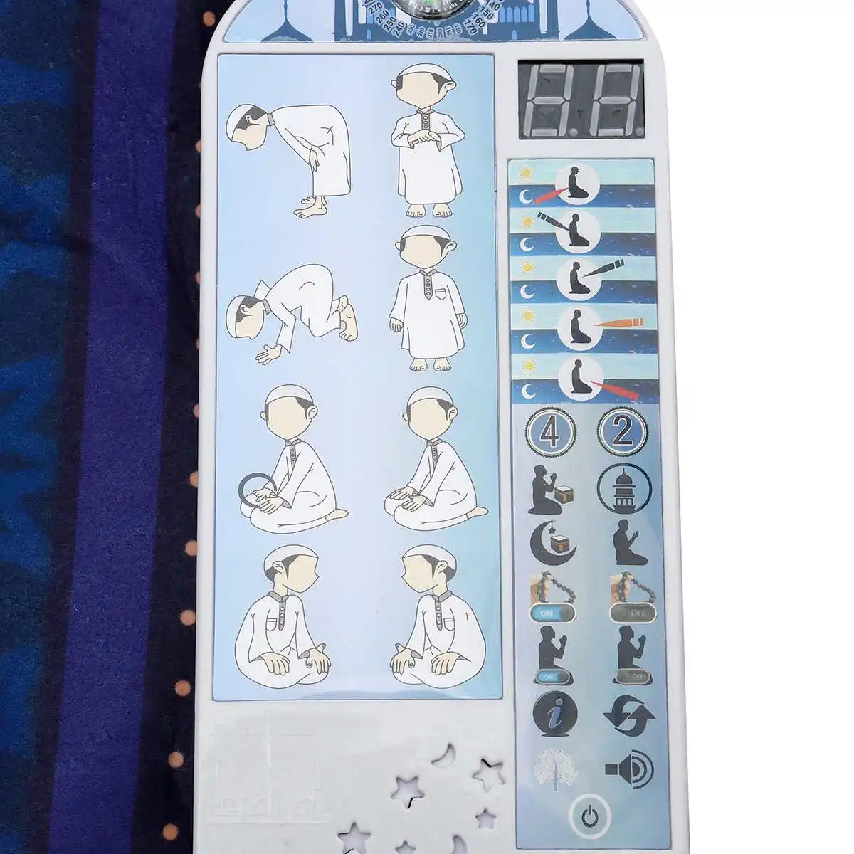 Elektroninės Interaktyvios Islamo Maldos Kilimėlis 70X110cm Kilimų Garbinti Salat Musallah Maldos Kilimėlio Meldžiasi, Mat Skaitmeninis Garsiakalbis Kilimas