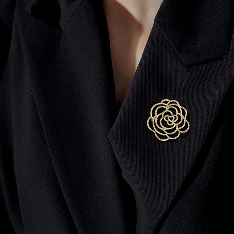 Garsaus projekto mažas kvapnių vėjo camellia sagė moterų mielas šilko skara sagtis retro drabužių priedų sagės