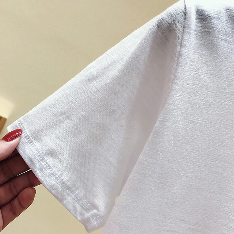 Gkfnmt marškinėliai Moterų Plius Dydžio Juodos spalvos Siuvinėjimo Triušio Vasara Šukuotinės Medvilnės Baltas Moterų Marškinėlius trumpomis Rankovėmis Tee Marškinėliai Femme 2019