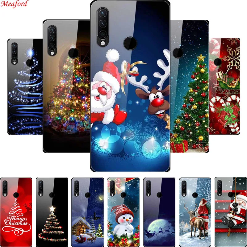 Grūdintas Stiklas Case For Samsung Galaxy A10s A20S A20 A30 A20E A10E A01 Core A2 Branduolių A10 A60 A40 Atveju, Kalėdos, Kalėdos Padengti