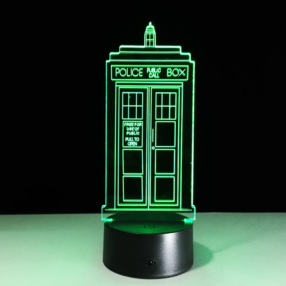 Gydytojas, Kuris TARDIS 7 spalva keičiasi regėjimo iliuzija, LED lempos, vaizdo mados žaislas 3D šviesos Įmonės veiksmų skaičius, vaikų dovanų