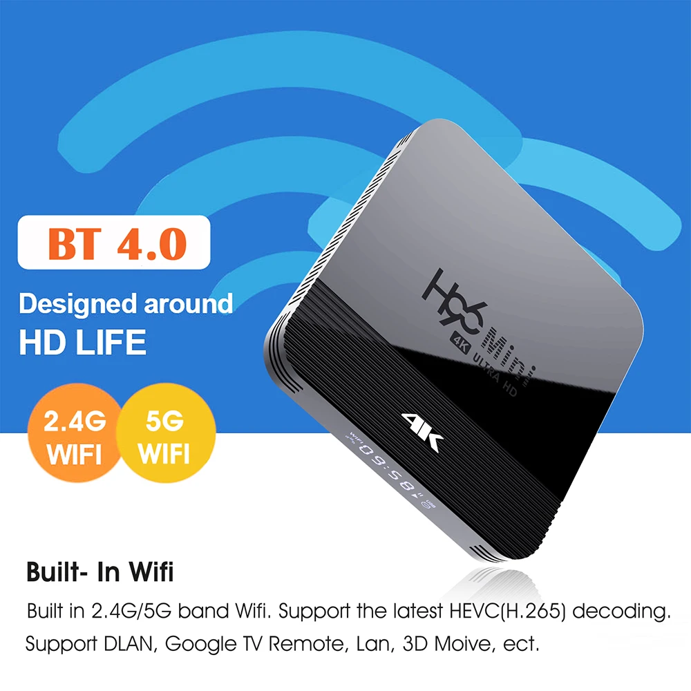 H96 Mini H8 Android 9.0 Smart TV Box 2 GB 16GB RK3328A 2.4/5G Wifi 4K 