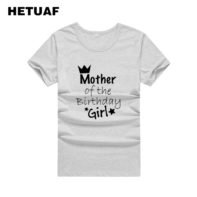 HETUAF Mama Gimtadienio Mergaitė Grafinis Tees Moterų Imperijos Karūną Žvaigždžių Spausdinti marškinėliai Moterims Vasaros Tumblr Camisa Mujer