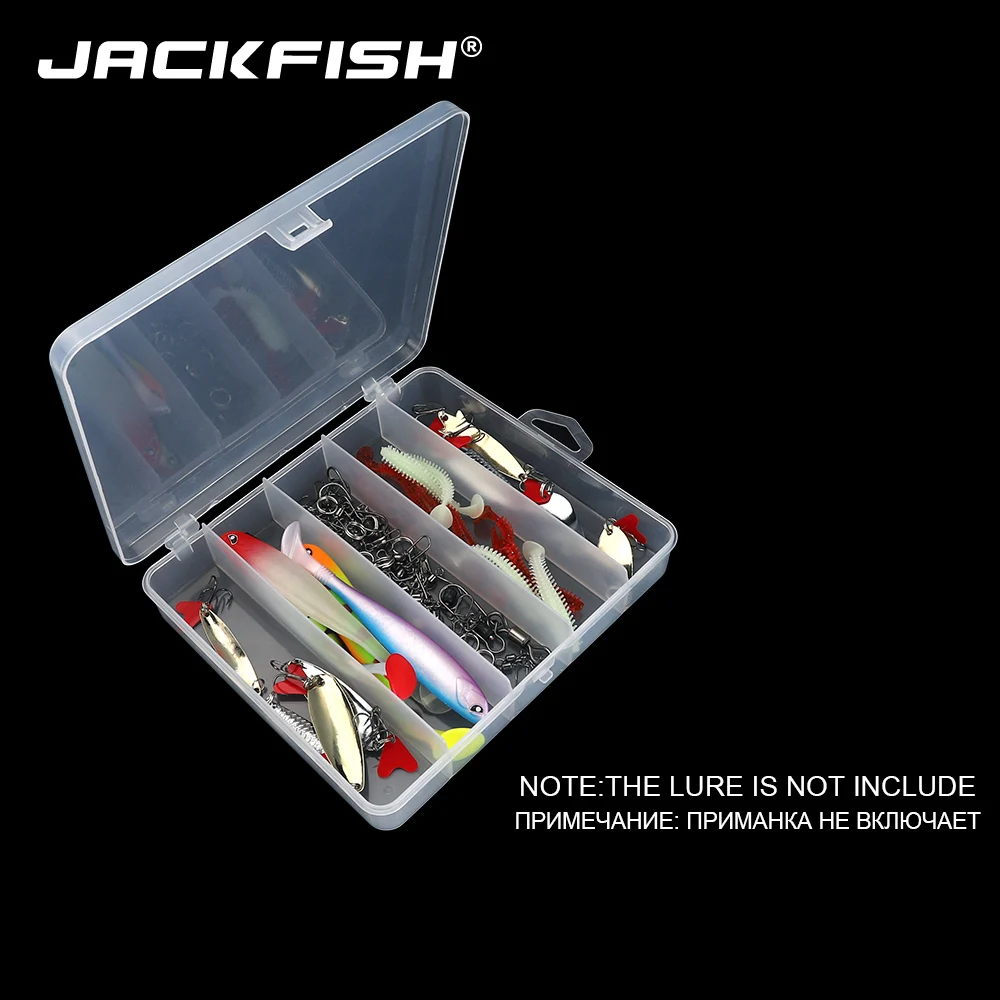 JACKFISH 5Compartments Žvejybos Reikmenys Dėžutės Saugojimo Bylos Skristi Žvejybos Masalas Šaukštas Kablio Masalas Spręsti Atveju Langelį Žvejybos Reikmenys Įrankis