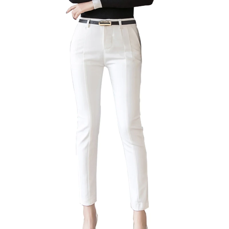 Kelnės Moterims 2019 Naujas Kulkšnies ilgis Capris Moterų Antblauzdžiai Pantalon Femme darbo drabužiai Plonas Aukštos Juosmens Elastinga Atsitiktinis Moteris Kelnės