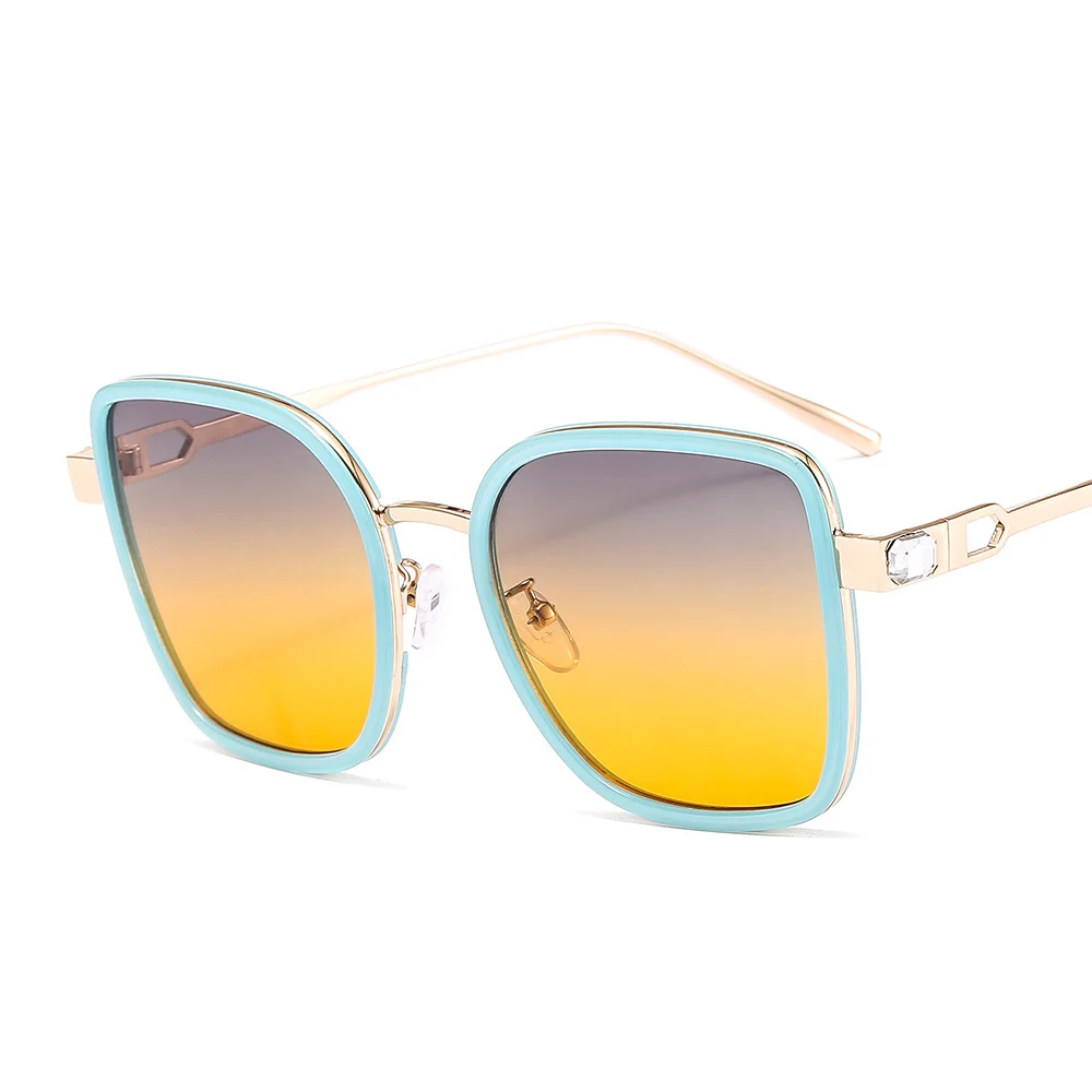 Klasikinis kvadrato rėmo akiniai nuo saulės moterims, vyrams Prabanga gradientas želė objektyvas saulės akiniai Mielas paplūdimio vairavimo Ponios uv400 akiniai gafas