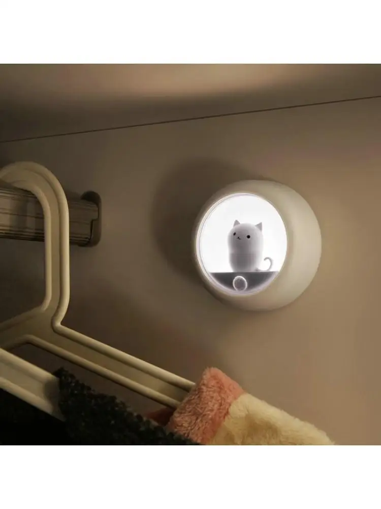 Kūrybos Katė Smart LED Nakties Šviesos PIR Judesio Jutiklis USB Įkrovimo Lemputė Dekoras