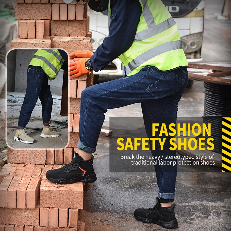Lengvi vyriški apsauginiai batai steeltoe kvėpuojantis sportiškas dūriams atsparus moterų apsaugos darbo batai Pastatų Statybos