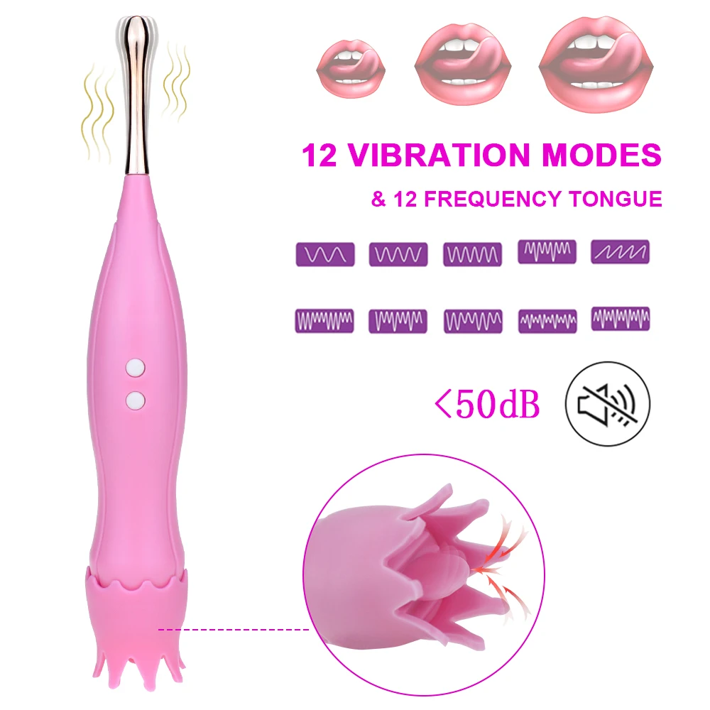Liežuvio Vibratorius 12 Režimai Moterų Masturtor Orgazmas G Spot Klitorio Stimuliacija Lyžis Spenelių stimuliacija Suaugusiųjų Sekso Žaislai Moterims