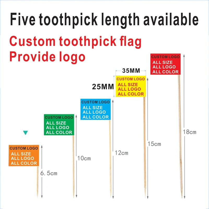 Logotipą dantų krapštuką šaligatvio 3.5X2.5CM įvairių dantų krapštuką ilgis gali būti pasirinktas. Vaisių papuošalai