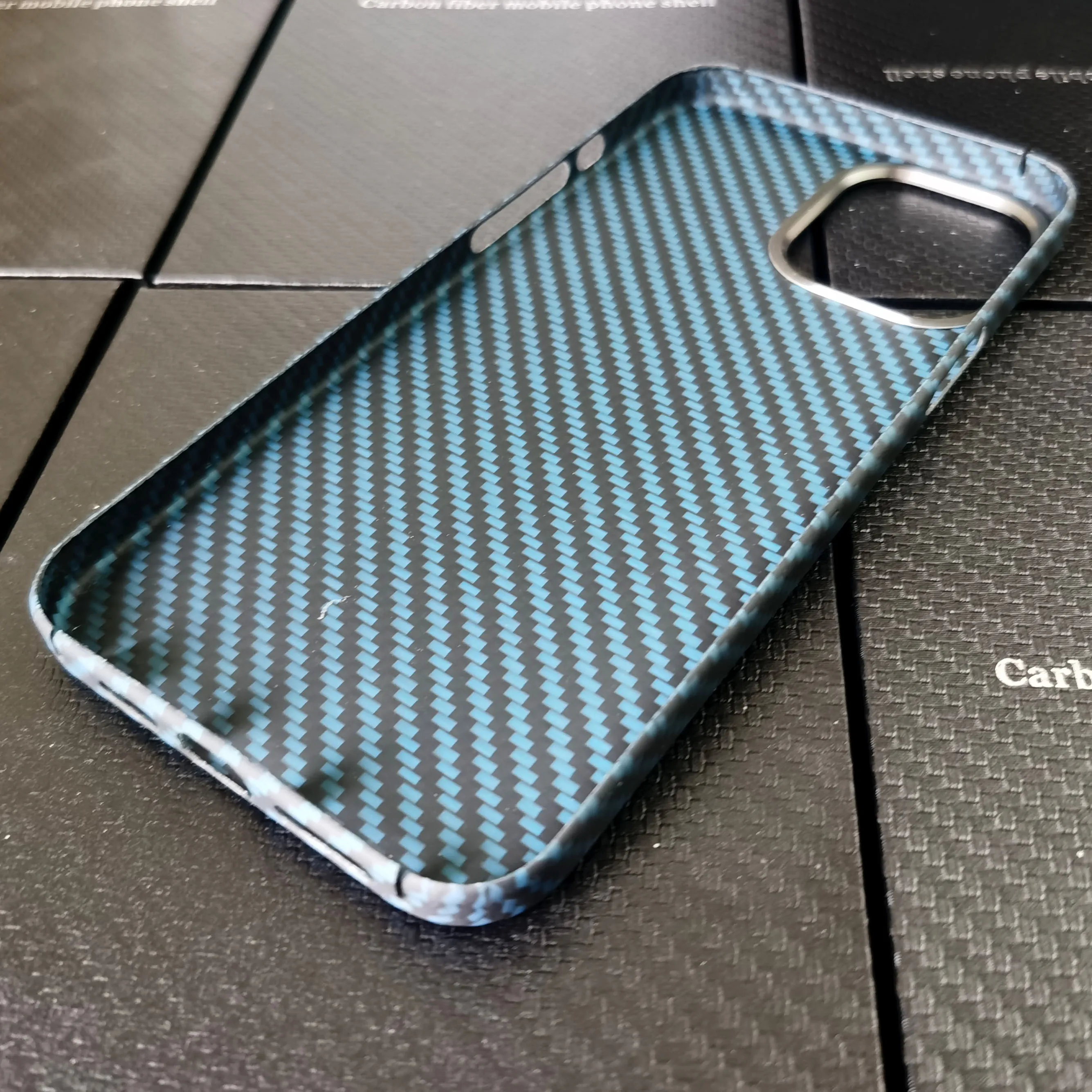 Mėlynas Matinis Itin lengvas Realių Anglies Pluošto Atveju Padengti iPhone12 Mini Case For iPhone 12 Pro Max Objektyvo Apsauga