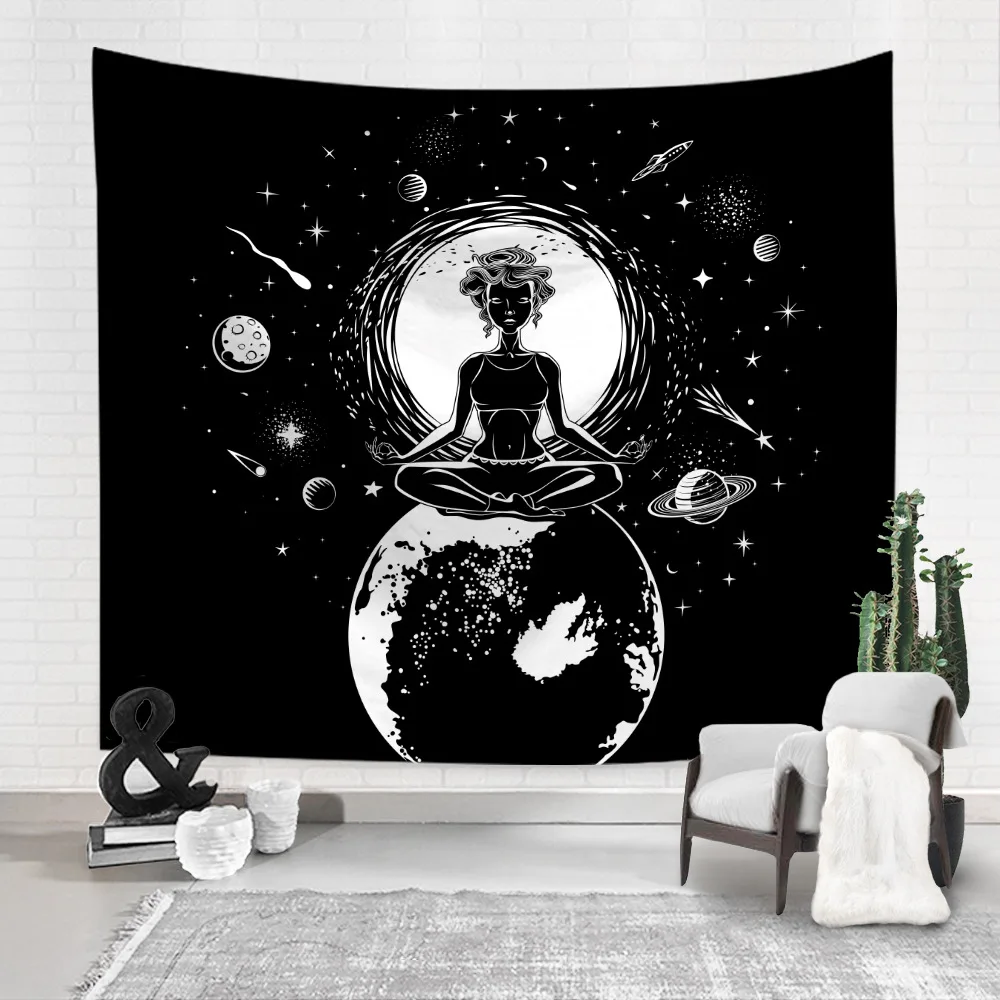 Namų Dekoro Gobelenas Sienos Kabo Astrologija Būrimą Lovatiesė Paplūdimio Kilimėlis psichodelinio modelis bohemijos lovos antklodė