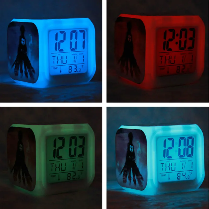 Naujas pokemon eiti Skaitmeninis 7 Spalvų Kaita LED Skaitmeninis Laikrodis-Žadintuvas Naktį šviesos Spalvinga Keitimas laikrodis
