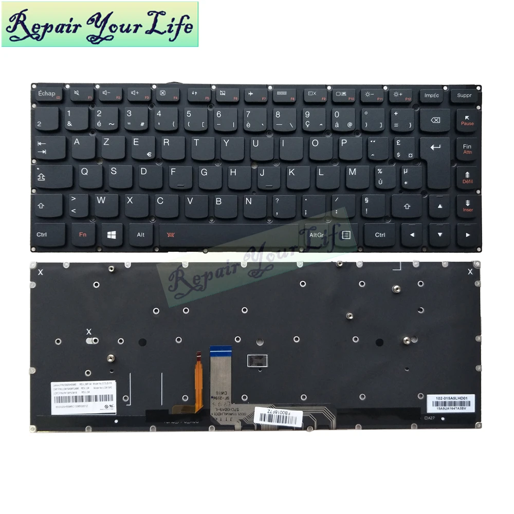 Naujasis prancūzijos klaviatūra Lenovo JOGOS 4 PRO YOGA900 900-13ISK 900s-13isk FR AZERI Nešiojamojo kompiuterio klaviatūra su apšvietimu SN20H55985 ST3LB-FR