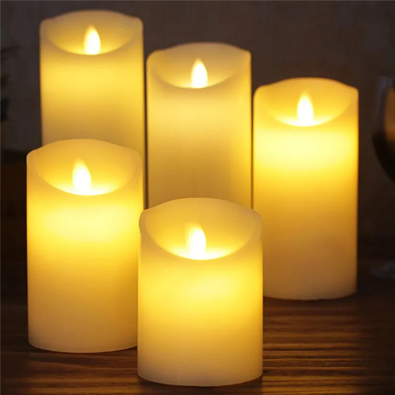 Naujovė LED Žvakė Ilgalaikį Ryškios Šviesos Flameless LED Žvakių Rinkinys AAA baterijos energijos su parafino medžiagos led šviesos