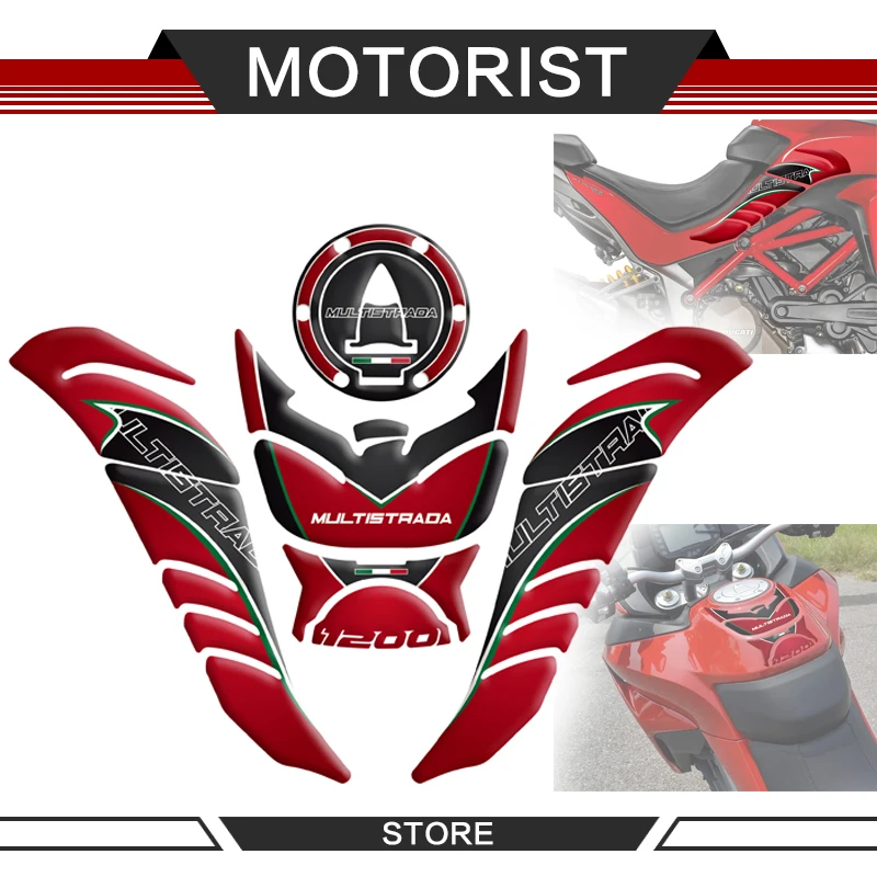 Naujų Motociklų 3D Alyvos Bako Trinkelėmis šonai kuro dangteliu Apsauginiai Lipdukai Lipdukai Ducati Multistrada 1200-2020 m. dekoratyvinis lipdukas