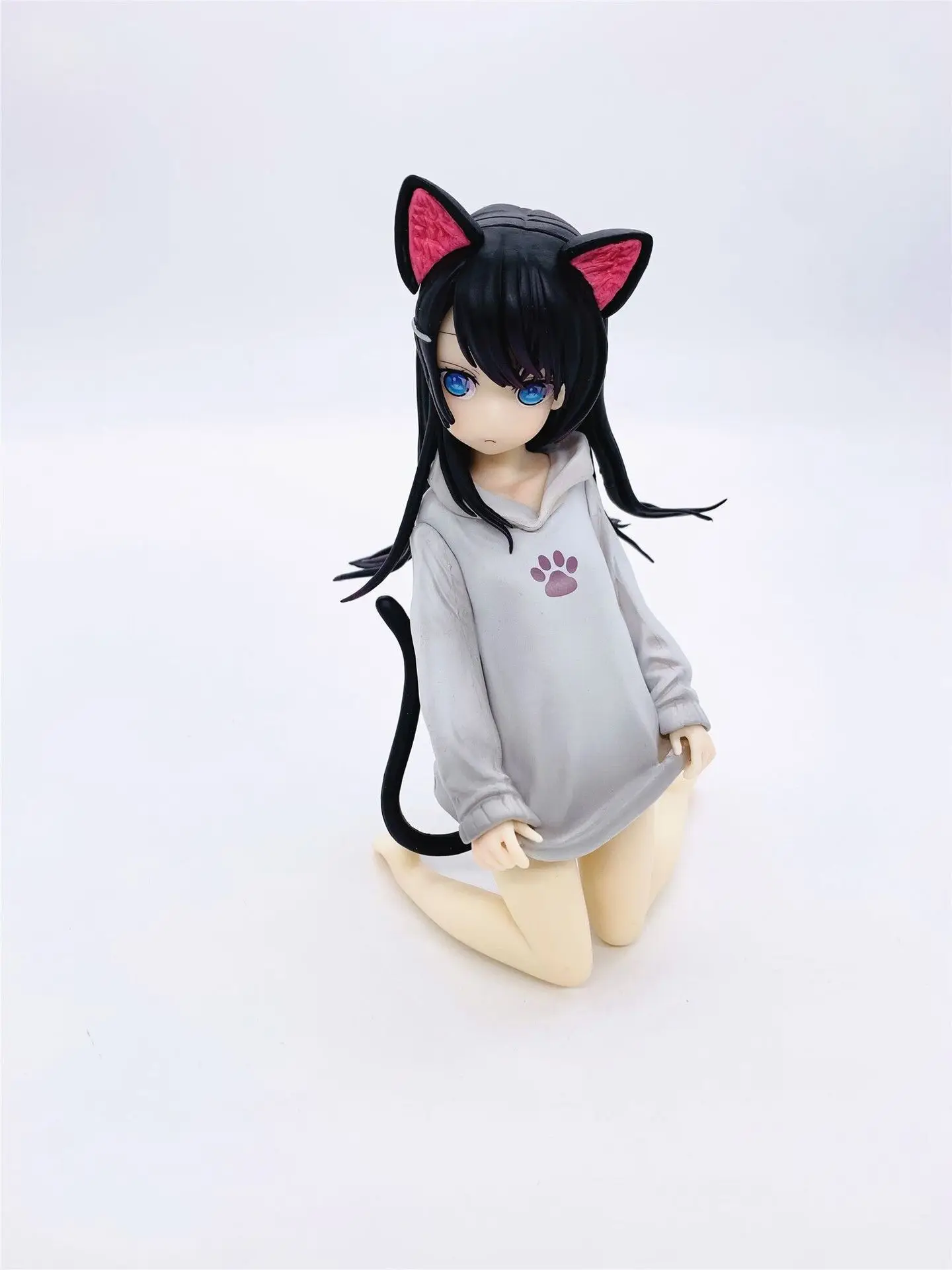 OCHI LIPKA Katė-nulėpausį mergina Ooki Ripuka pilka Pav PVC Modelio surinkimo žaislų dovanos 16cm