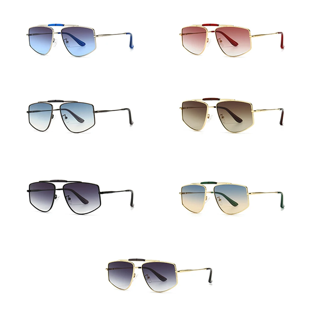 Peekaboo aukso metalo akiniai nuo saulės vyrams gradientas objektyvas 2021 m. vasaros vyrų kvadratinių saulės akiniai moterims, rudos, mėlynos uv400