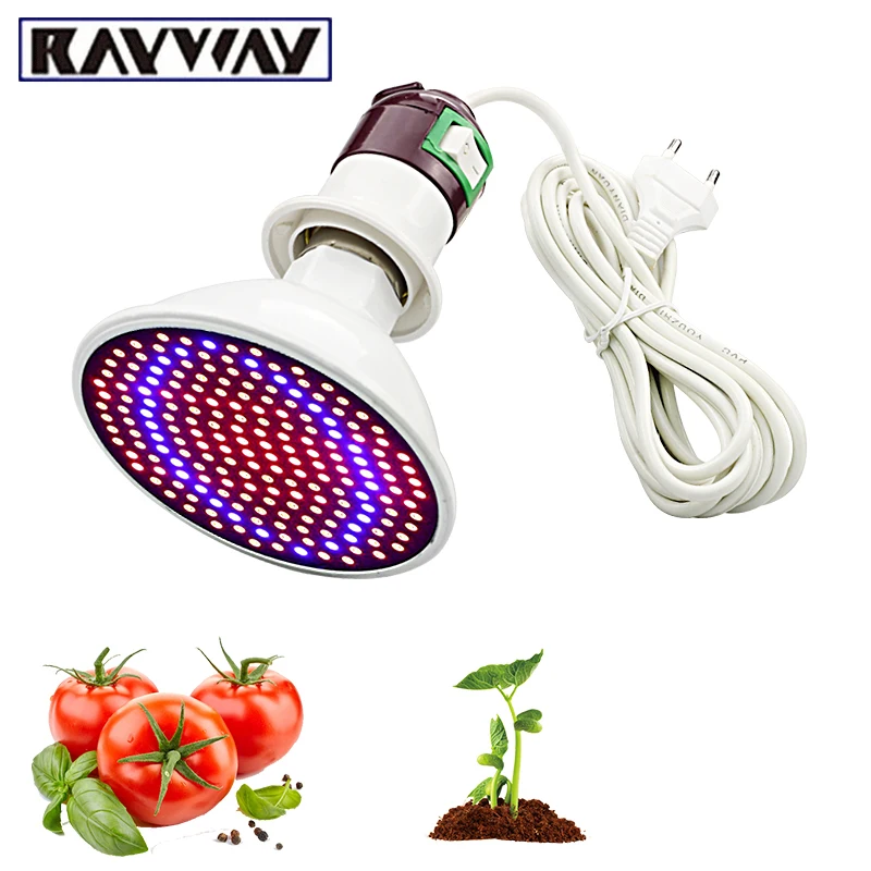 Phytolamp Visą Spektrą 200 LED Augti Žiburiai E27 LED Grow Lempa patalpų augalų, Gėlių Sodinukai Šiltnamio efektą sukeliančių Augalų Fitolamp