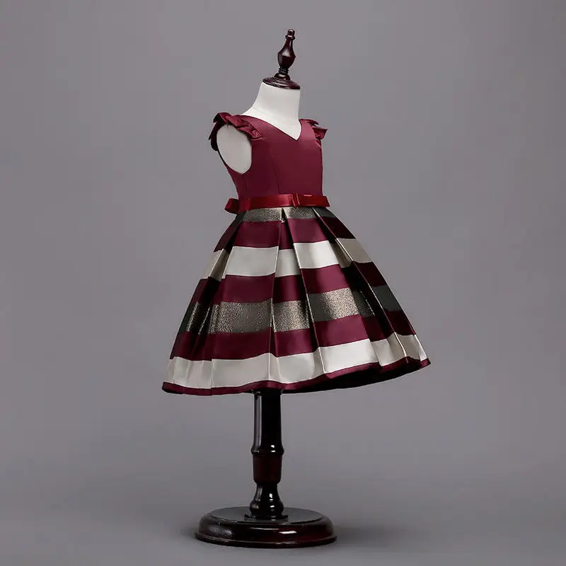 Pudcoco Suknelė Mergina AU Akcijų Gėlių Bamblys Vaikų Mergaičių Bowknot Dryžuotas Inscenizacija Šalis Suknelės