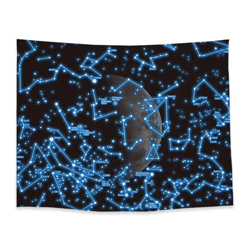 Puikus Space Star Map Gobelenas Didžioji Universiteto Paukščių Tako Galaktika Žvaigždynas Dangaus Atspausdintos Nuotraukos Medžiaga Namo Siena Antklodė