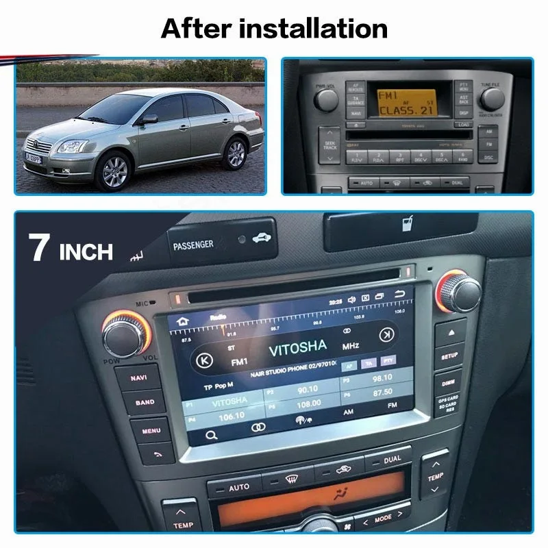 PX6 Android 10.0 4+64G Automobilių DVD Grotuvas Built-in DSP Multimedijos Radijo Toyota Avensis 2003-2008 GPS Navigacija Stereo Galvos Vienetas