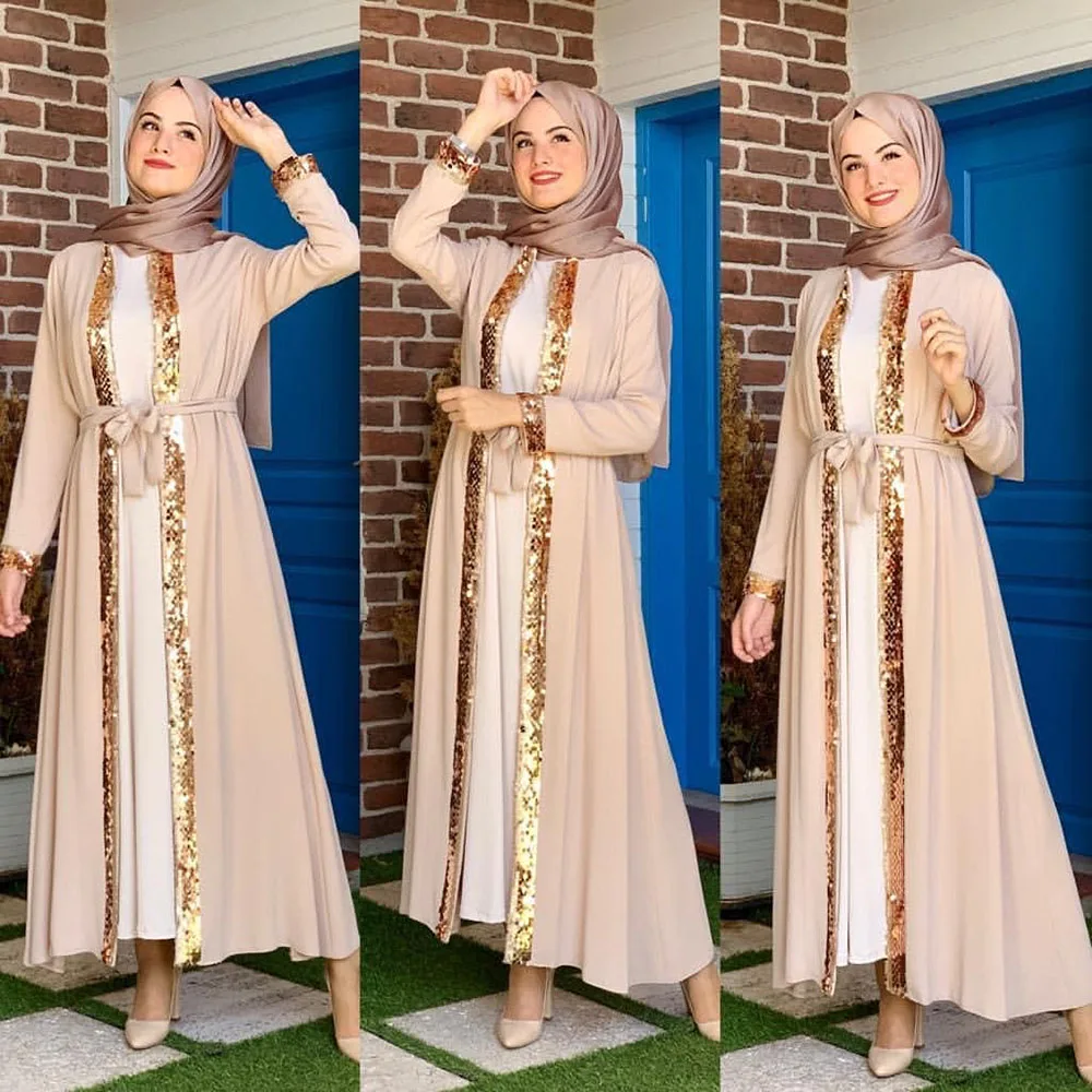 Ramadanas Eid Mubarek Dubajus Abaja Kimono Megztinis Hijab Musulmonų Suknelė Moterims Kaftan Islamo Drabužių, Apsiaustą Longue Femme Ete Musulmane