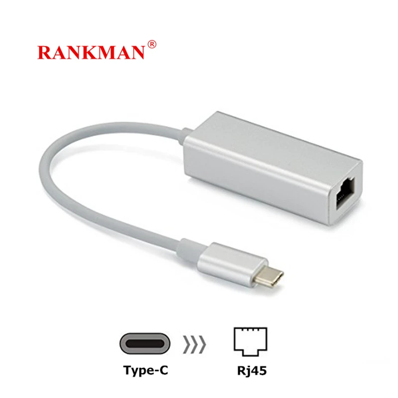 Rankman C Tipo Tinklo Kortelė RJ45 Ethernet Lan USB 2.0 3.0 Adapteris, skirtas 