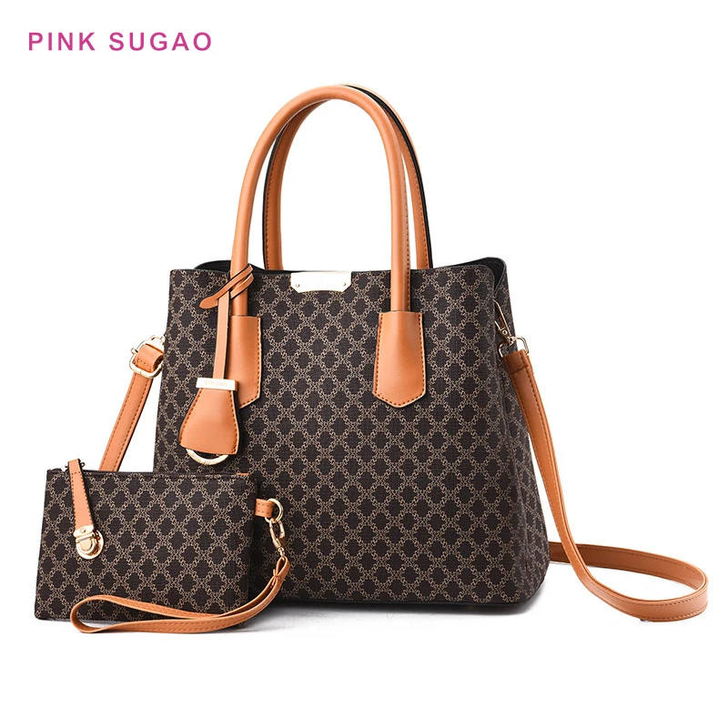 Rožinė Sugao prabanga rankinės moterims, krepšiai dizaineris moterų rankinėje dizaineris crossbody maišelį, garsaus prekės ženklo 2VNT composit piniginės ir rankinės
