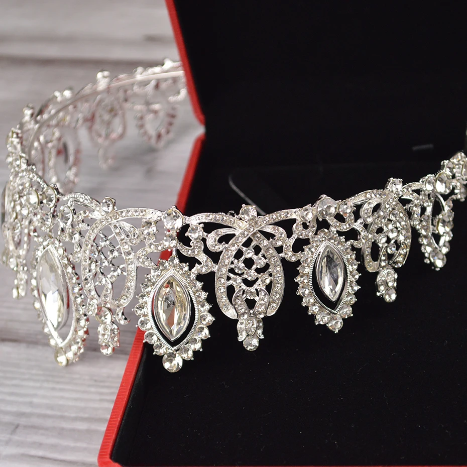 Silver Crystal Crown Gimtadienio Aksesuarai, galvos Apdangalai Vertus-kalnų krištolas dygliuotos Praleisti Pasaulio Čempionas Ornamentas, Plaukų Aksesuarai