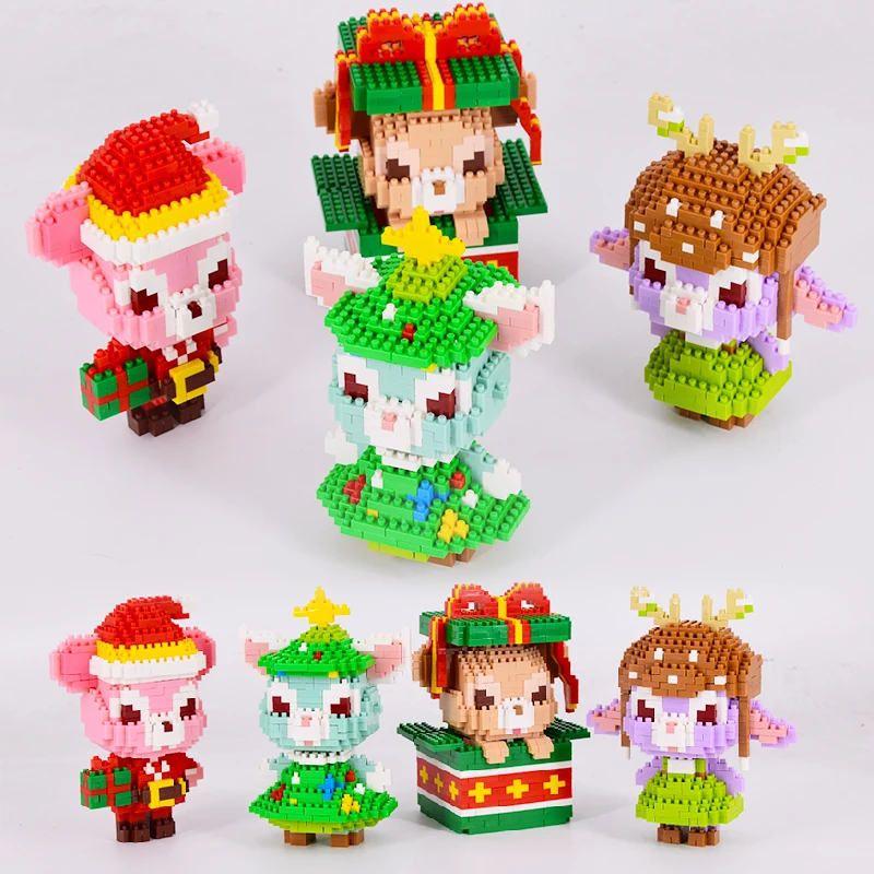 SS Mini Gyvūnai Triušių Lokys Blokai Kalėdų Dovana Anime Diamond Micro Plytų Žaislai Vaikams dovanos