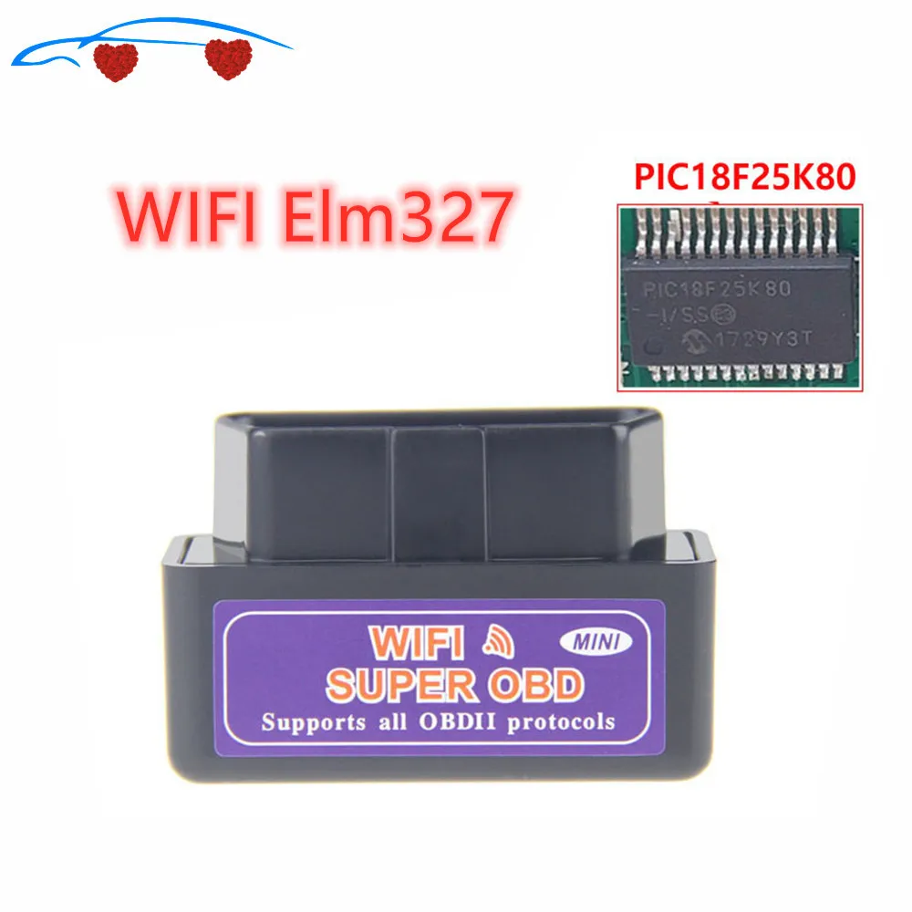 Super Mini Kodas Skaitytojas ELM327 Wifi Funkcija, Elm 327 V1.5 OBDII Skenavimo Įrankis Patikrinti Variklio OBD2 OBD Diagnostinis Įrankis