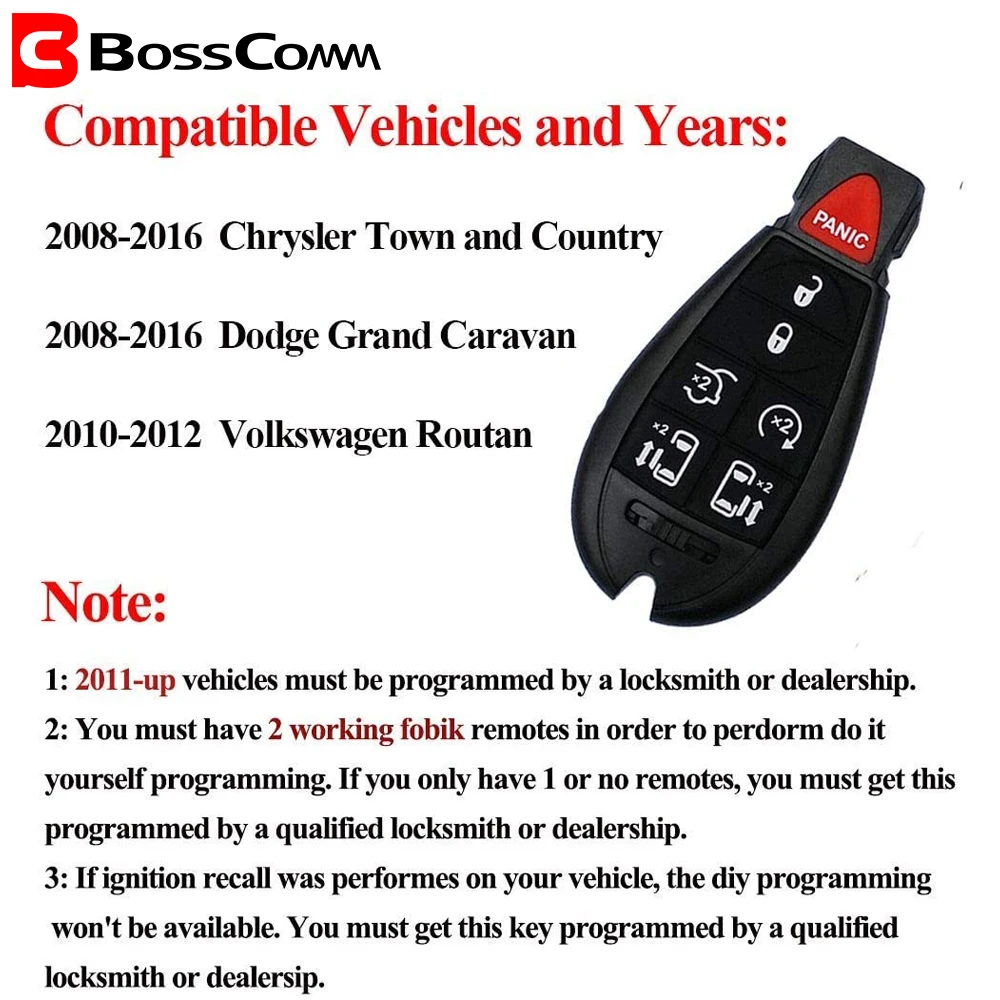 Už 2008-Chrysler Dodge 7-Mygtukas Automobilio Raktas Fob imobilizavimo Nuotolinio M3N5WY783X Miestą, Šalį Grand Caravan Automobilių-Nuotolinio