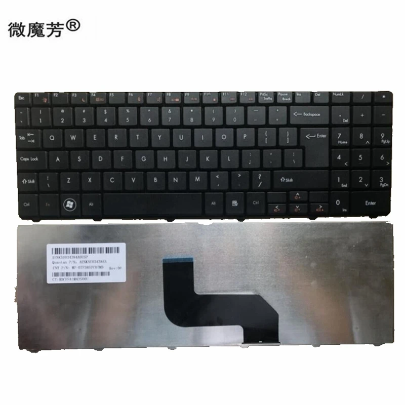 Už Vartai anglų Klaviatūra Packard Bell TR81 TR82 TR85 TR86 MS2274 MS2285 MS2288 MS2273 MUMS nešiojamojo kompiuterio klaviatūra juoda sąsiuvinis
