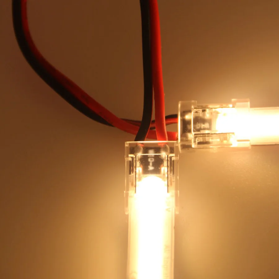 10vnt LED Juostelės Jungtis 2 Pin Juostelės, Vielos Greita Jungtis RGB COB SMD LED Juostelė Nr. Suvirinimo Skaidrus jungiamaisiais Gnybtais