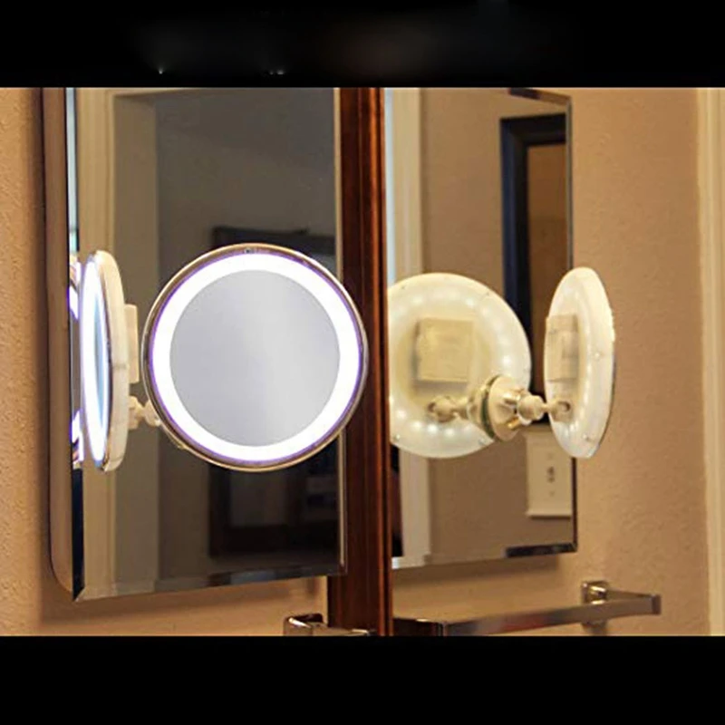 10X Didinamąjį Makiažas Tuštybės Veidrodis Nešiojamas su LED Šviesos siurbtukas 360° Besisukantis Makiažas Didinamojo Stiklo Namų Darbalaukio Bathr