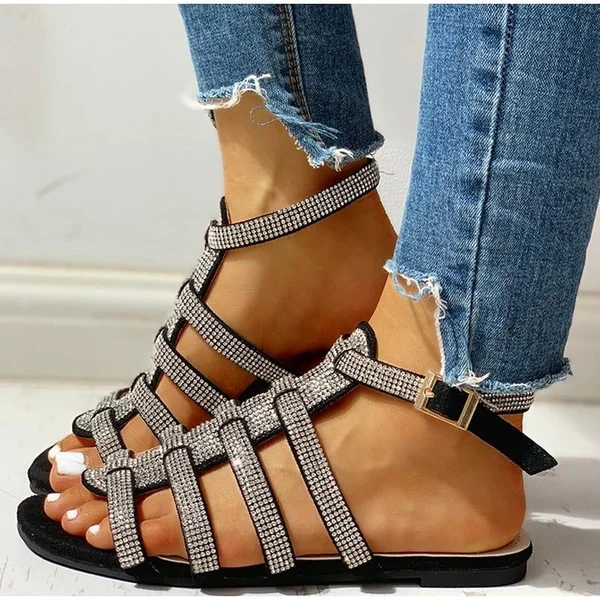 2020 naujas moterų sandalai, batai, cirkonio tuščiaviduriai iš vienodo vasaros batai dugnu Romos sandalai ponios batai
