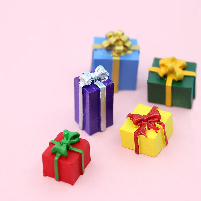 20Pcs Kalėdų Dovanų Dėžutėje Modeliavimas Miniatiūrinės Figūrėlės Dervos Cabochon Amatų Pasakų Sodas, Dekoratyviniai Priedai 