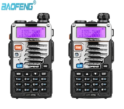 2VNT BaoFeng UV-5RE Dual-Band 136-174/400-480 MHz 128CH FM Kumpis Du Būdu Radijo