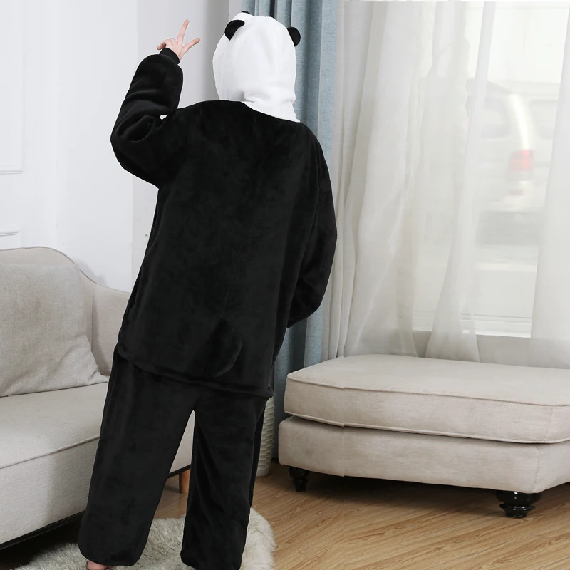 3D Panda Onesie Suaugusiems Kigurumi Pižama Vyrams, Moterims Gyvūnų vientisas Kostiumas Pijama Sleepwear Helovyno Cosplay Kostiumų Bodysuit