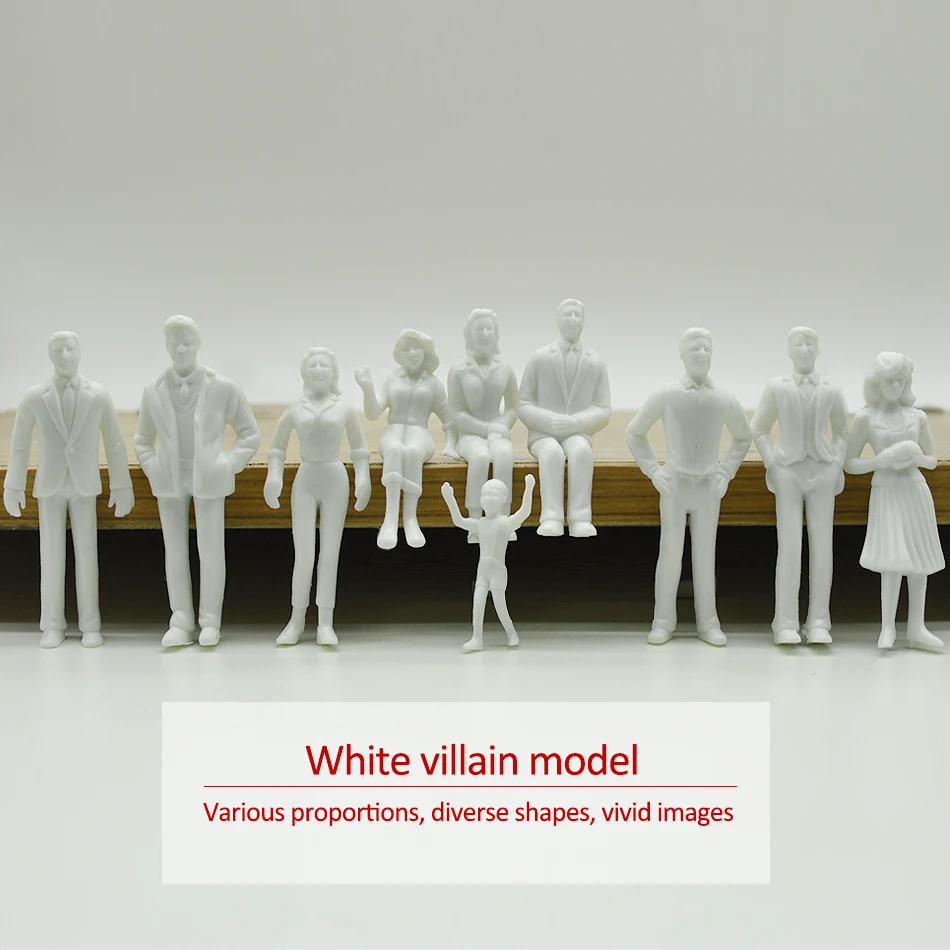 50pcs miniatiūriniai balta sumos 1:25 Architektūros žmogaus masto modelis ABS plastiko žmonės