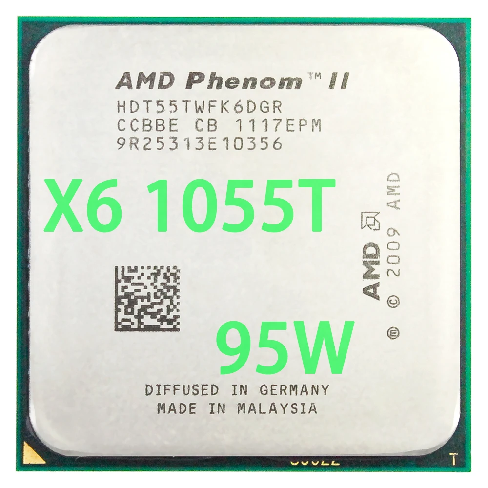 AMD Phenom II X6 1055T CPU Procesorius Šešių Branduolių (2.8 Ghz/ 6M /95W ) Socket AM3 AM2+ 938 pin